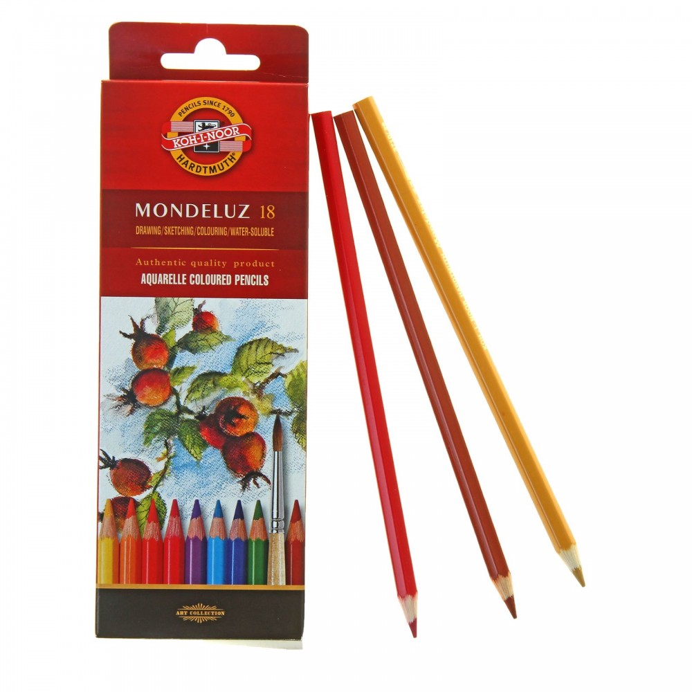 Карандаши акварельные «MONDELUZ», 18 цветов | Koh-I-Noor