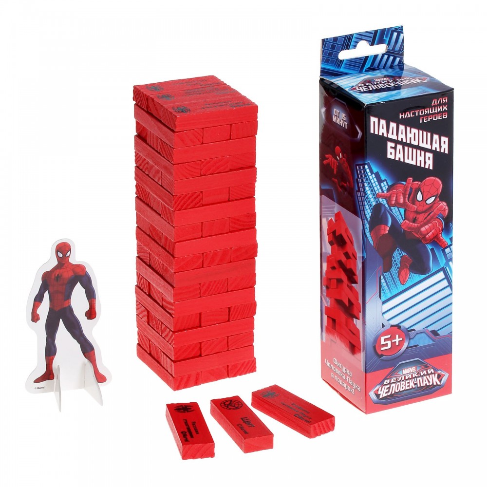 Игра настольная «Падающая башня» | Человек-Паук | Marvel