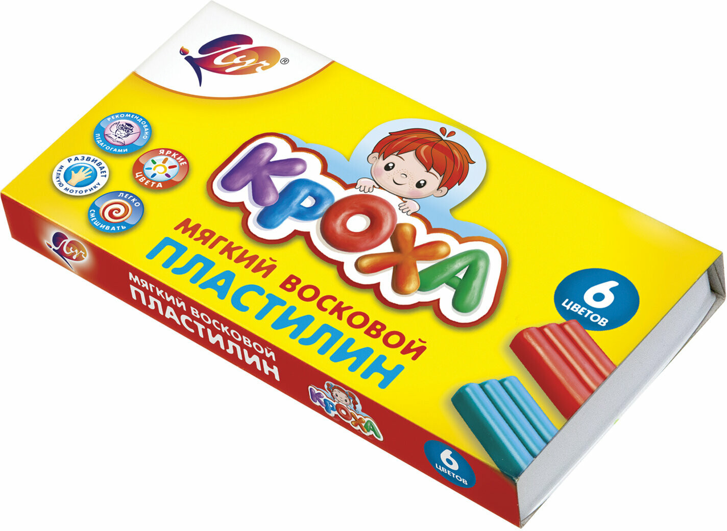 Пластилин мягкий «Кроха», 6 цветов | Кроха | Луч