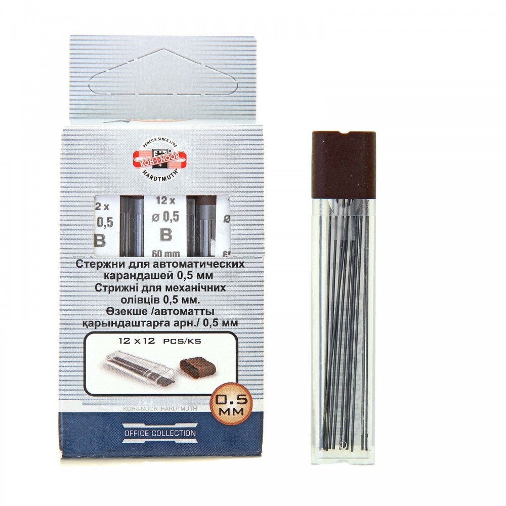 Грифели для механических карандашей 4152 B, 12 штук, 0.5мм | Koh-I-Noor
