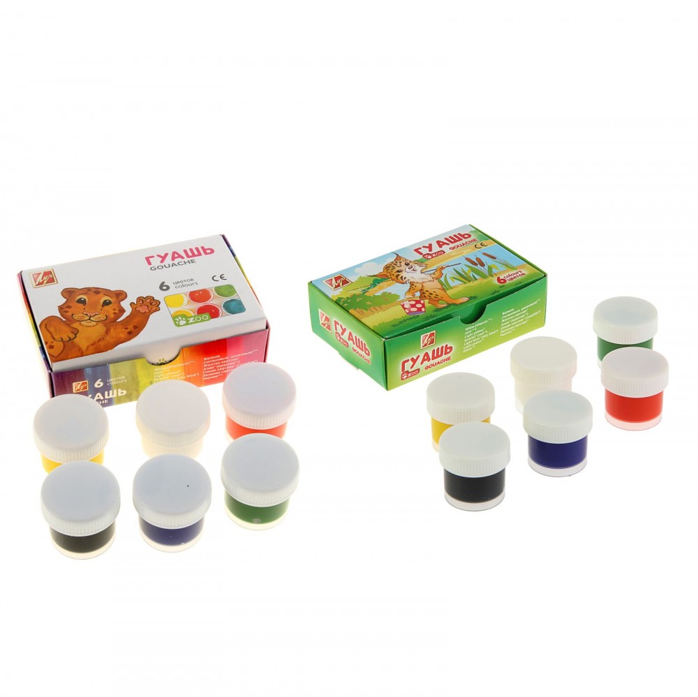 Гуашь «ZOO», 6 цветов, в ассортименте | Луч