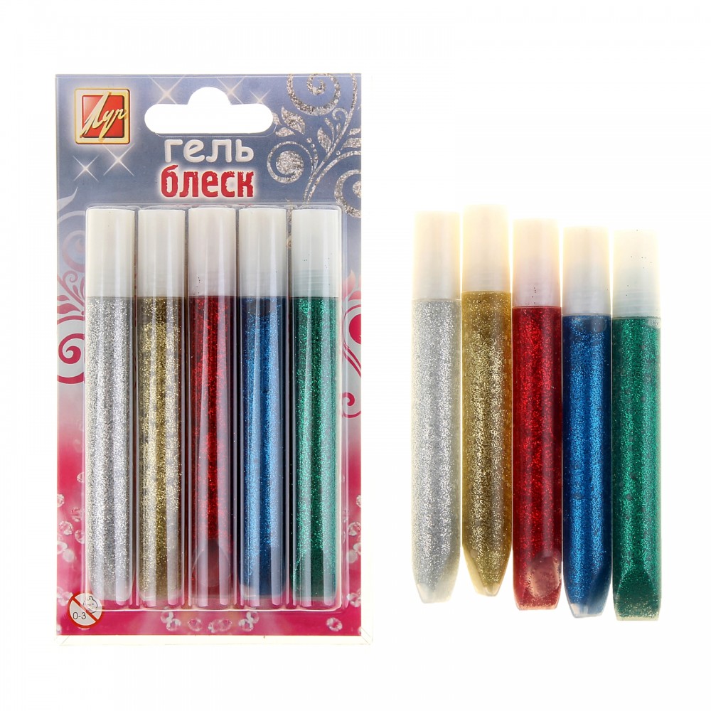 Набор гель с блестками «Блеск», 5 цветов | Луч