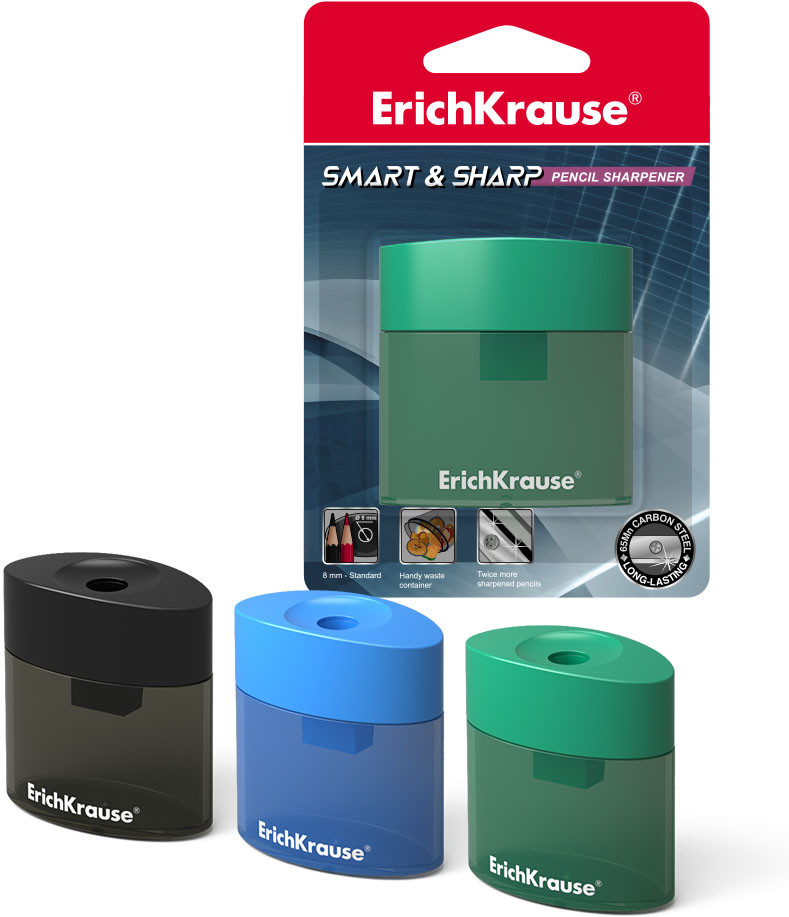 Точилка пластиковая «SMART & SHARP» на одно отверстие | Erich Krause