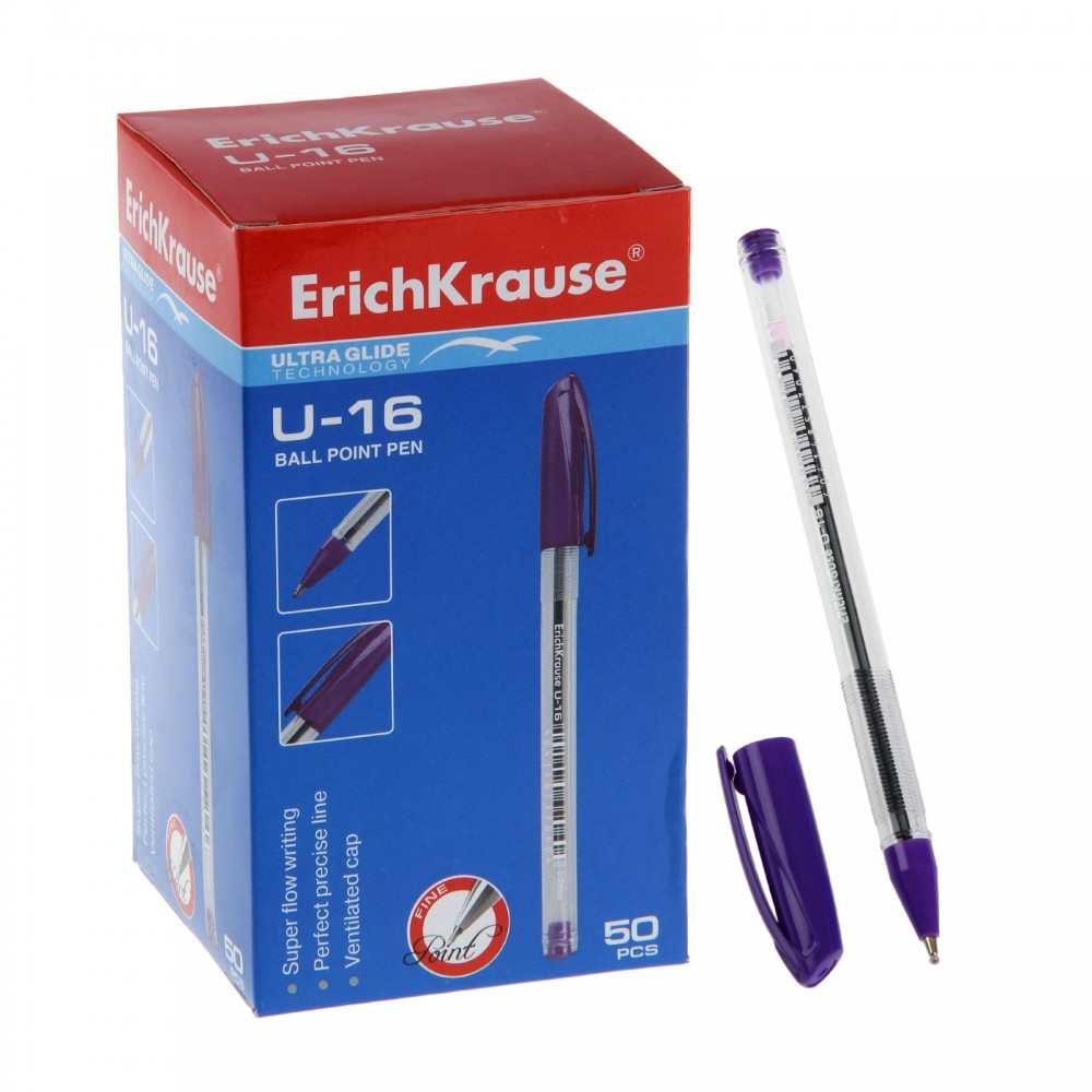 Ручка шариковая Стандарт «Erich Krause U-16» стержень фиолетовый 1.0 мм. | Erich Krause