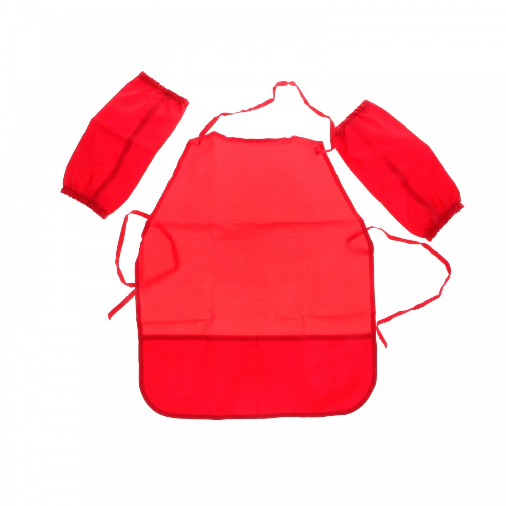 Фартук с нарукавниками для труда, красные | ТПК Пчелка