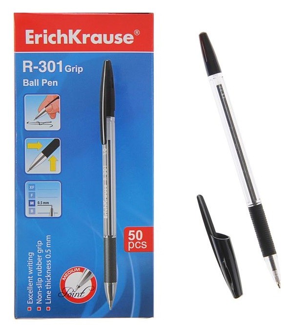 Ручка шариковая «R-301 GRIP», стержень черный | Erich Krause