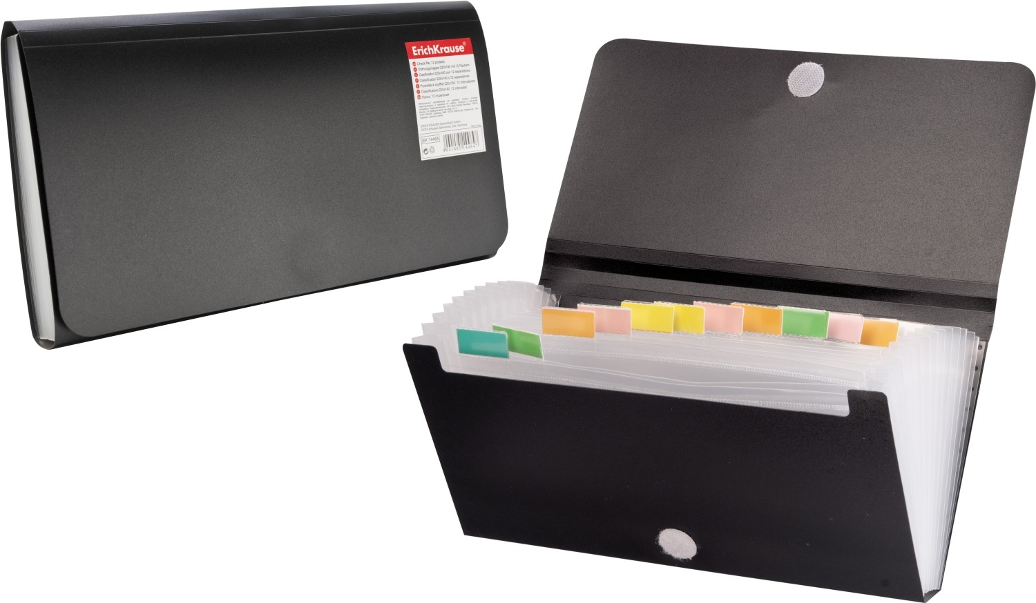 Папка на липучке «Standard Check», 12 отделений, черный | Папки-конверты | Erich Krause