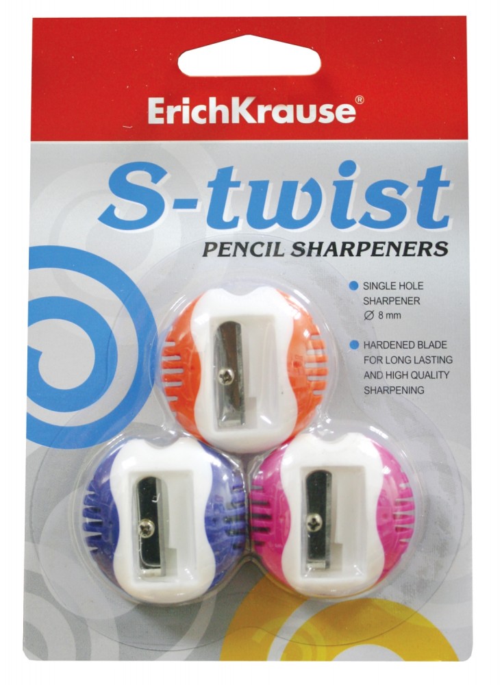 Набор из 3-х пластиковых точилок «S-TWIST» на одно отверстие | Точилки | Erich Krause