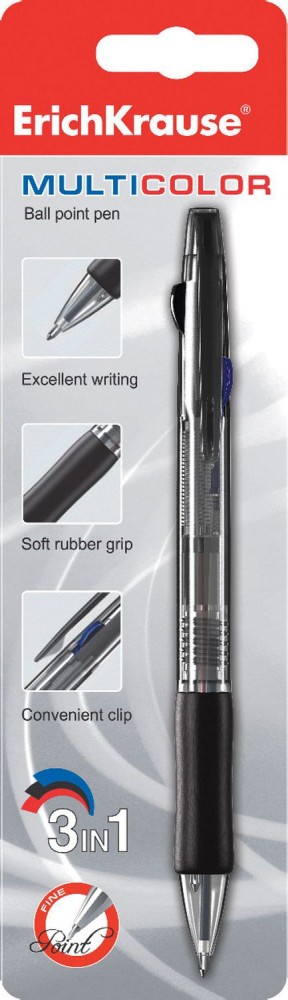 Ручка шариковая «MULTICOLOR», трехцветная | Erich Krause