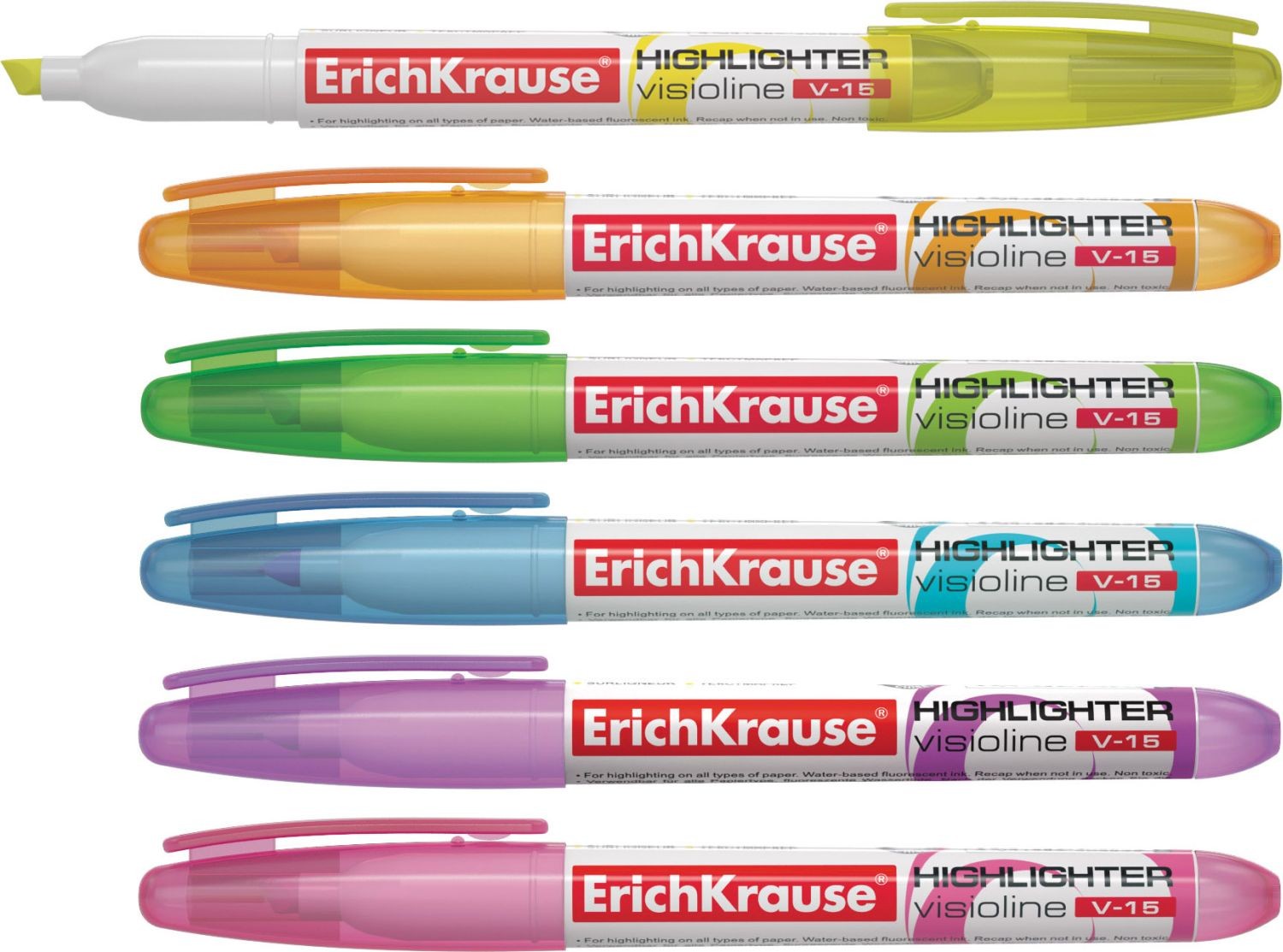 Маркер-текстовыделитель «V-15», желтый | Текстмаркеры | Erich Krause