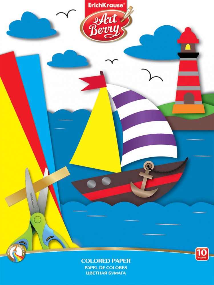 Бумага цветная А4 «Erich Krause», 10 листов, 10 цветов | Erich Krause