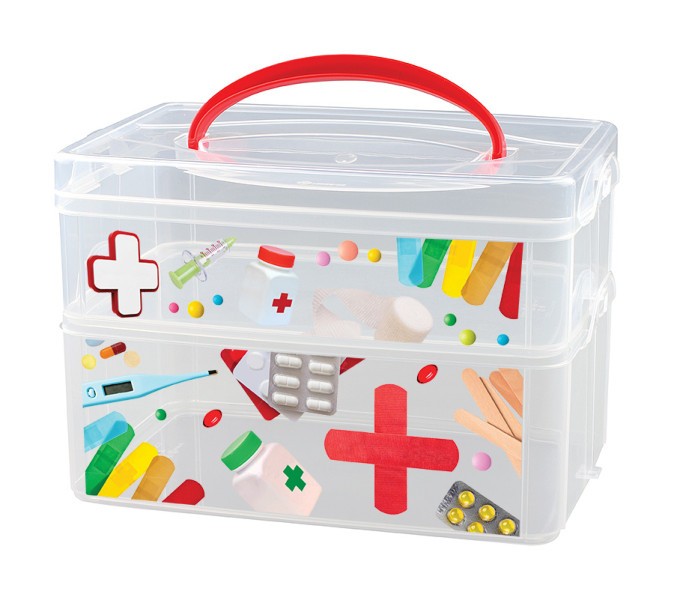 Коробка «Multi Box», универсальная, с ручкой и декором, 2 секции | Ящики для хранения | Бытпласт