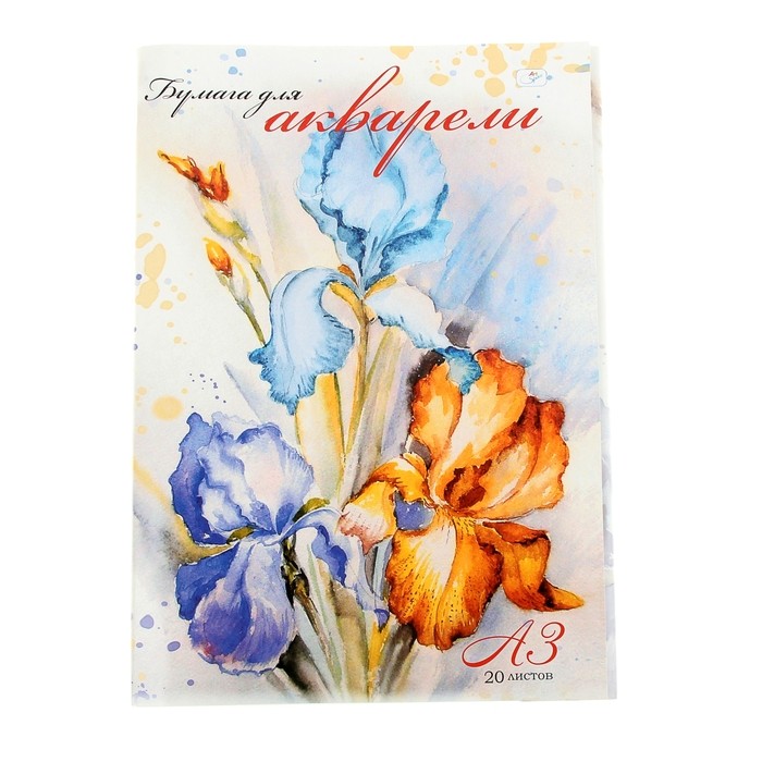 Папка для акварели А3 «Ирисы», 20 листов | ArtSpace