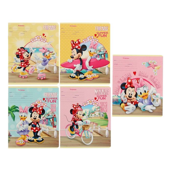 Тетрадь «Мини Маус», 12 листов, клетка, в ассортименте