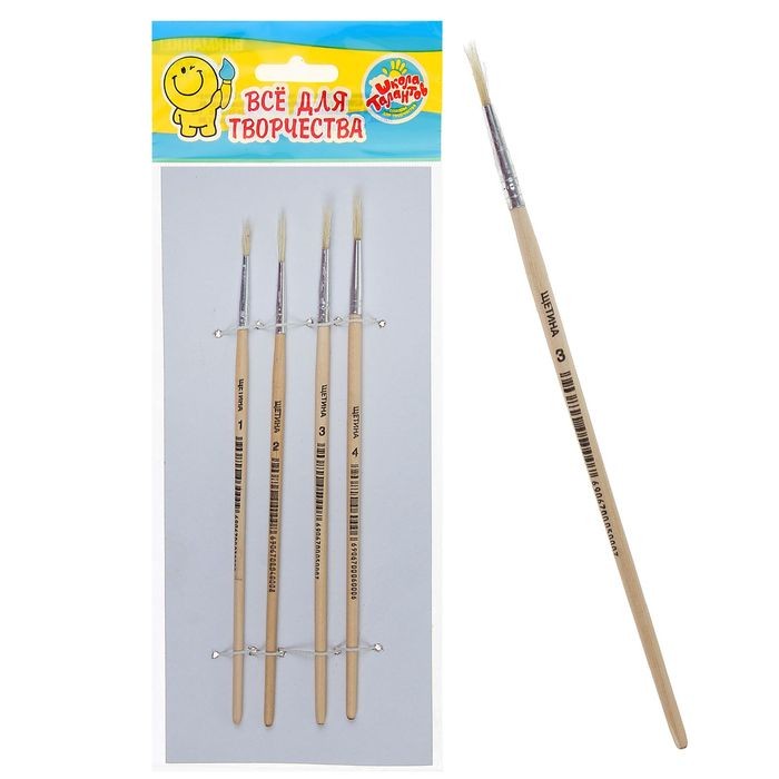 Набор кистей (№ 1, 2, 3, 4) | Школа талантов