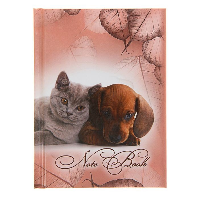 Престиж-блокнот А7 «Котенок и щенок», 64 листа