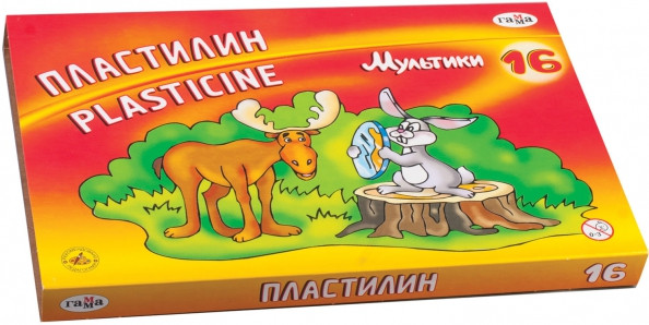 Пластилин «Мультики», 16 цветов, со стеком, 320 гр | Гамма