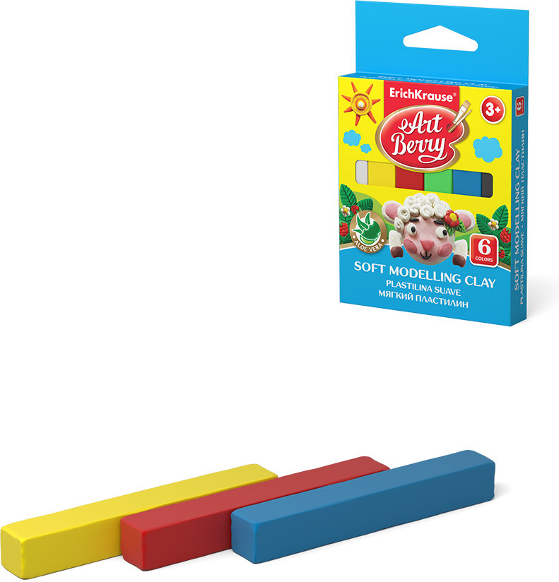 Пластилин мягкий «Artberry» с Алоэ Вера, 6 цветов/90г | Artberry | Erich Krause