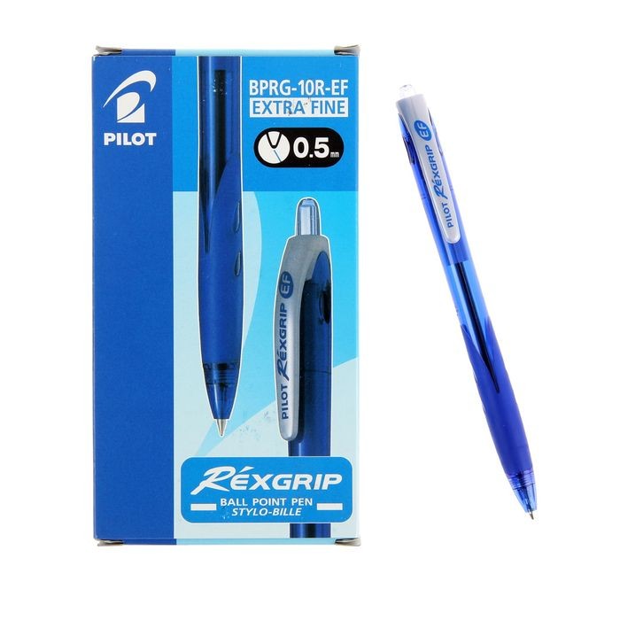 Ручка шариковая автомататическая «Pilot Rex Grip», 0,5 мм, резиновый упор, масляная основа, стержень синий | Pilot