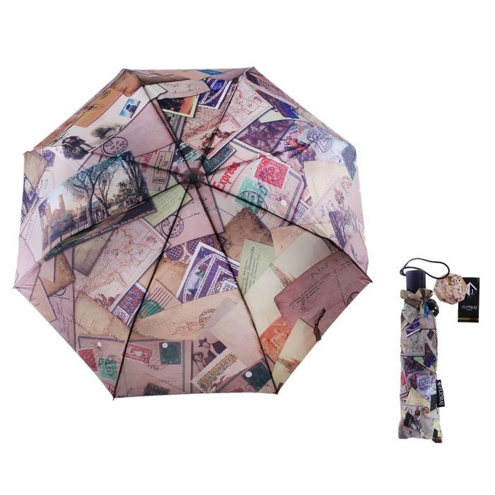 Зонт женский «Конверты», 51 см, автомат, 3 сложения | Flioraj