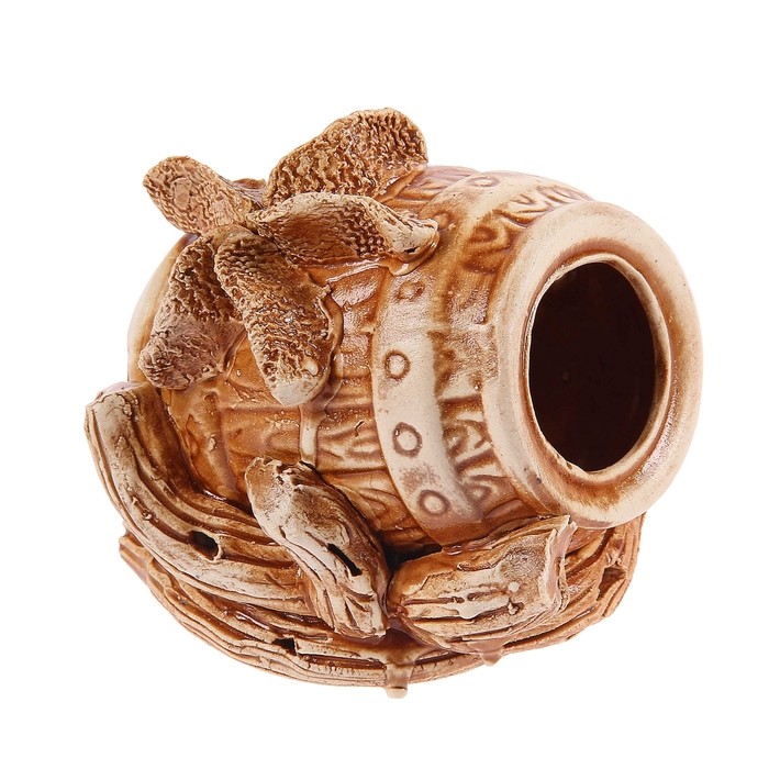 Декорации для аквариума «Бочка на коряге»