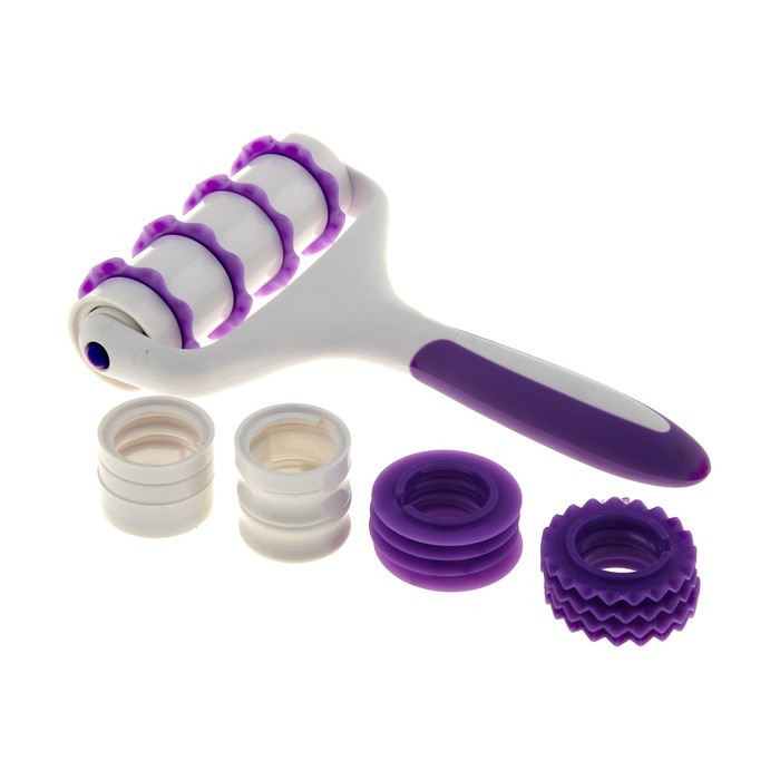 Валик для нарезки и тиснения теста «Лепота», 4 насадки | Доляна