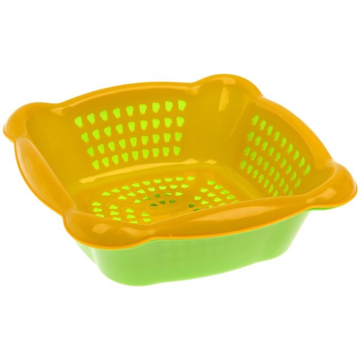 Дуршлаг с поддоном (М), цвет желтый | Пластмасыч