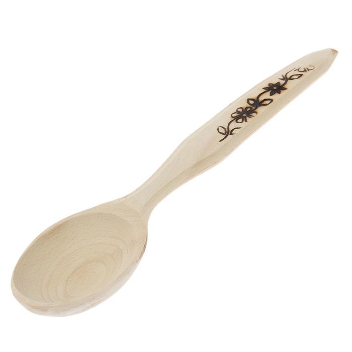 Ложка деревянная с выжиганием, 25 см