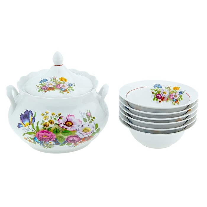 Набор для пельменей «Романс. Букет цветов», 7 предметов | Добруш