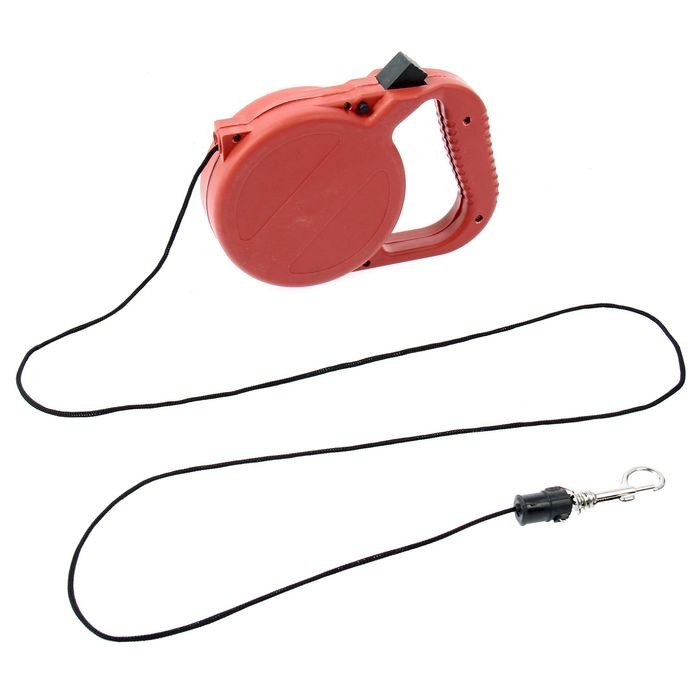 Рулетка с тросом, 8 м, красный | Пижон