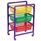 Этажерка для игрушек на колесах «Радуга», с выдвигающимися лотками, цвет в ассортименте