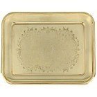 Поднос прямоугольный с гравированным рисунком, латунь