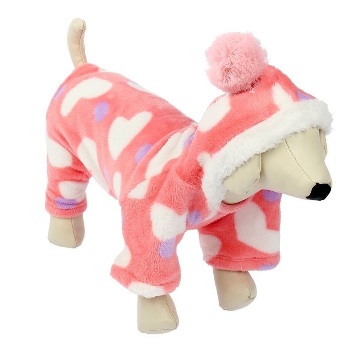 Комбинезон плюшевый «Сердечки», размер M