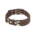 Ошейник кожаный плетеный, 64х3,5 см, цвет в ассортименте