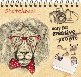Скетчбук «Лев с бантом», А6+, 80 листов | Проф-Пресс