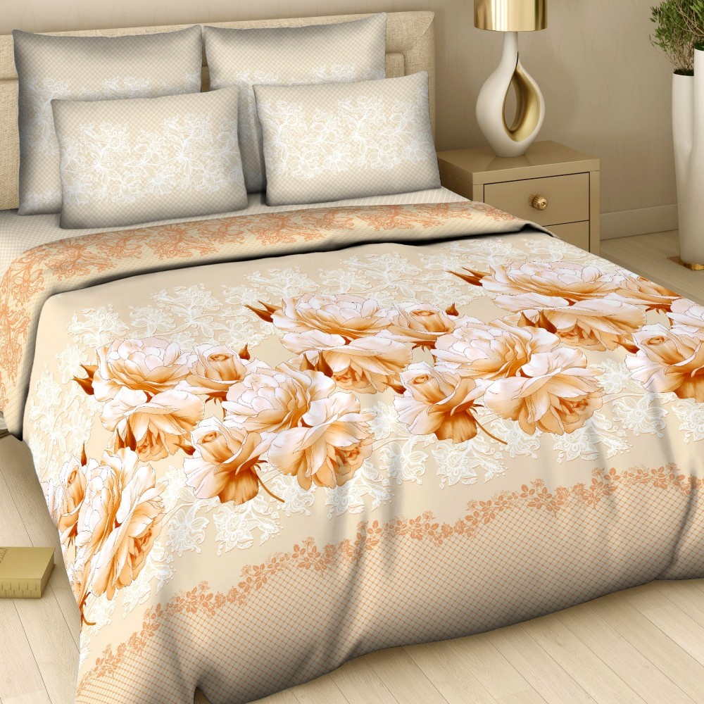 Комплект постельного белья «Магия любви» (рис. 334, 1,5-спальный, поплин, 2 наволочки 70х70) | Золотая | ТДЛ Текстиль