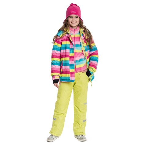 Куртка текстильная для девочек | Ледяные цветы | S'cool