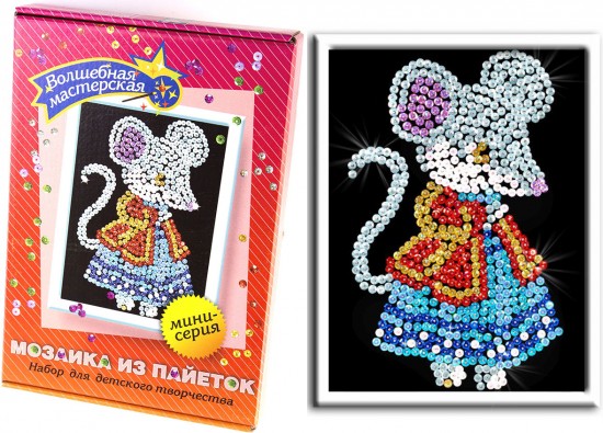 Мозаика из пайеток «Мышка»