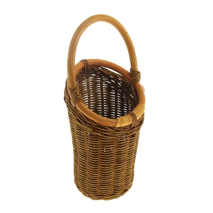 Корзинка бамбуковая с ручкой «Ведерко» (12 × 12 × 27 см)