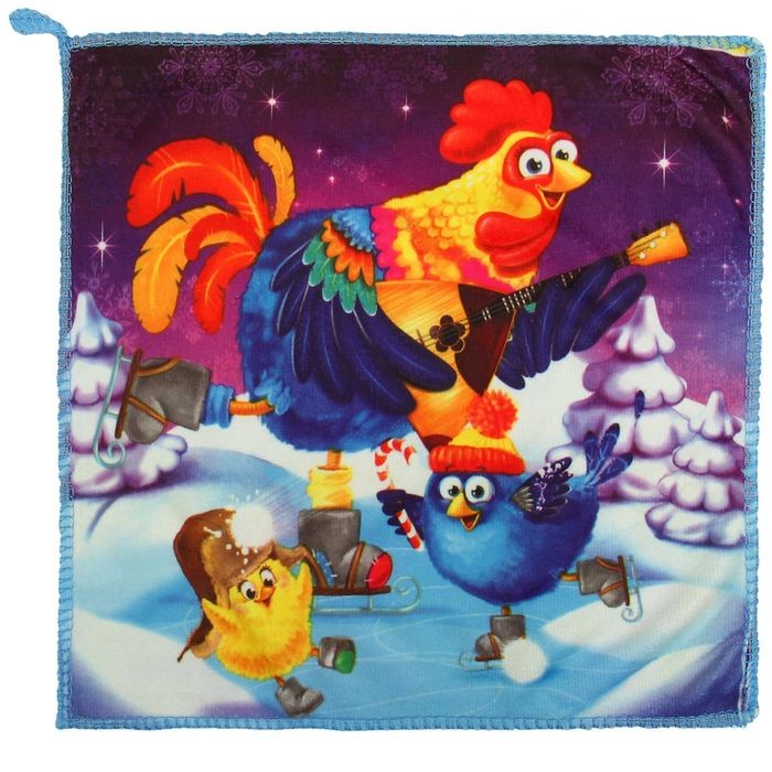 Полотенце микрофибра «Новогодняя ночь» (30х30 см) | Collorista