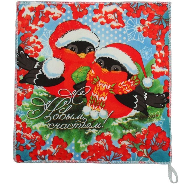 Полотенце микрофибра «Снегири» (30х30 см) | Collorista