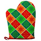 Варежка-прихватка «Снежинки», зеленый