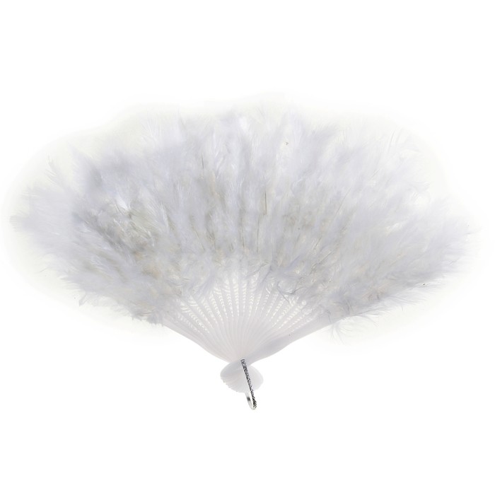 Веер пуховой, белый, 25 см | Страна Карнавалия