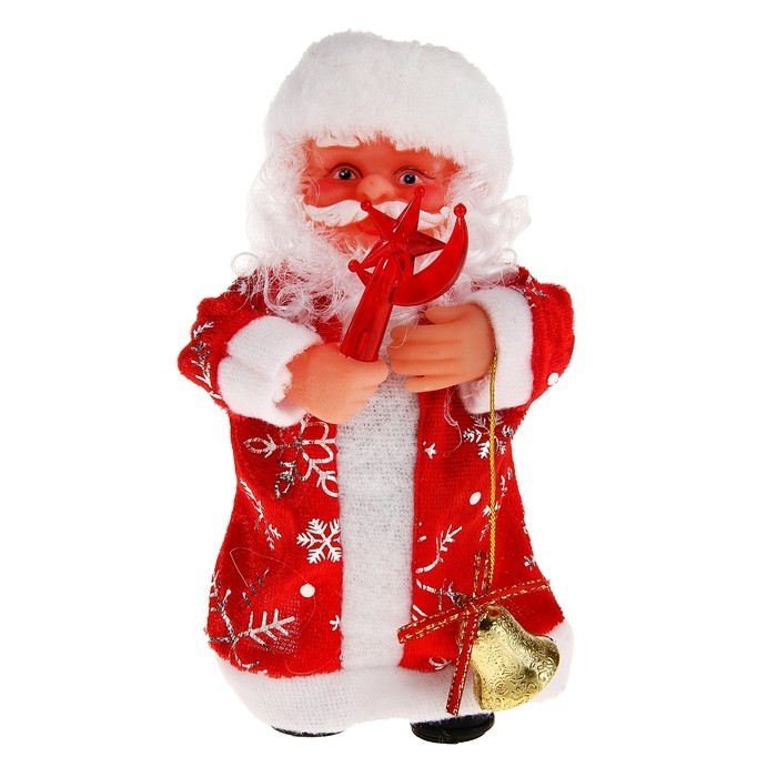 Дед Мороз со звездой, 17,5 см, (с подсветкой, английская мелодия)