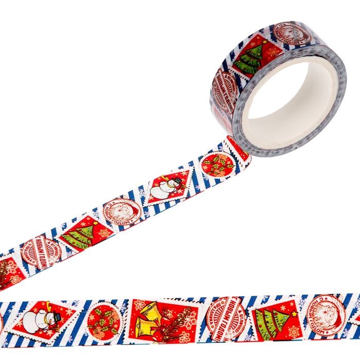 Лента клейкая декоративная «Новогодняя почта» | Арт Узор