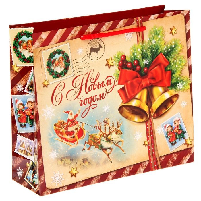 Пакет ламинат горизонтальный «Винтажная почта» (27×0,2×23 см)