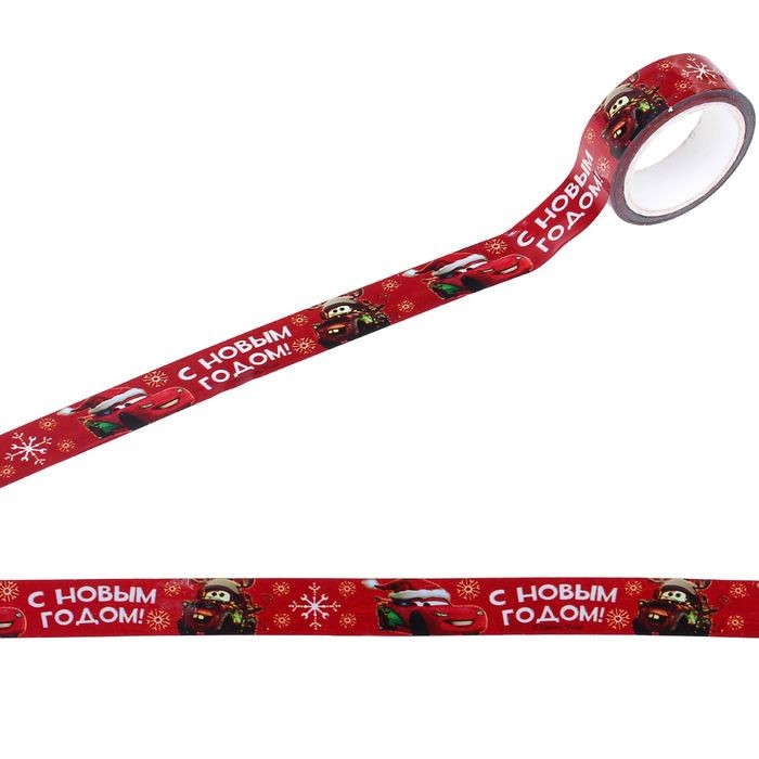 Голографическая клейкая лента «С Новым годом!», (1,5 см х10 м) | Тачки | Disney
