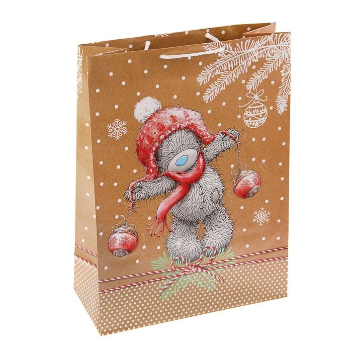 Пакет подарочный «Счастливый Тедди» (24×20,3×11,5 см) | Новогоднее ассорти | Me to You