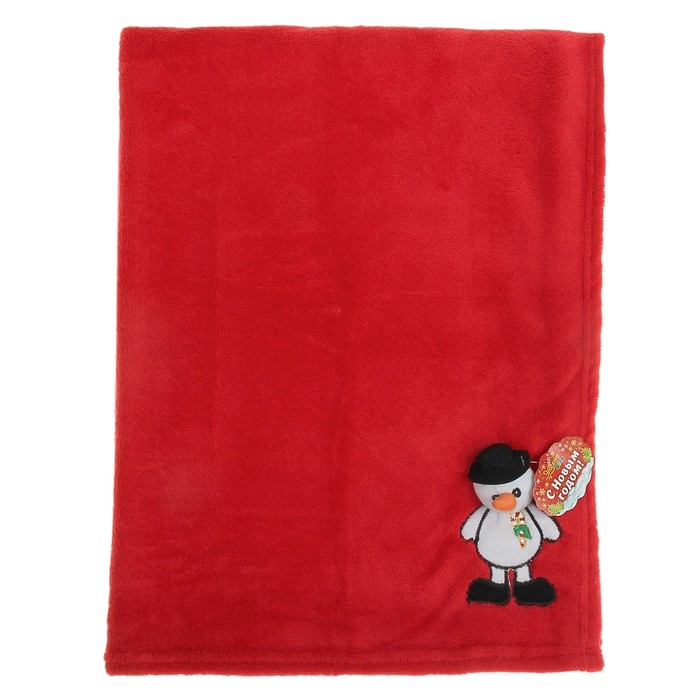 Плед Этелька «Новый год Снеговик» (75х100 см, корал-флис)