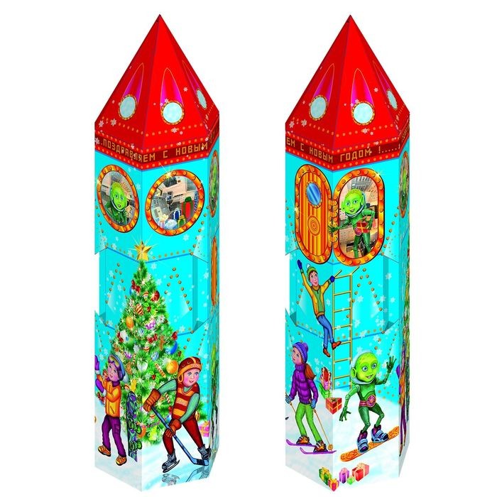 Подарочная коробка «Ракета», сборная (13×11×41 см)